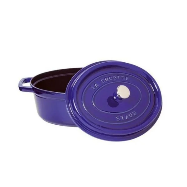magasin STAUB Cocotte Fonte Ovale 33 Cm Bleu Intense Majolique 6,7 L 3