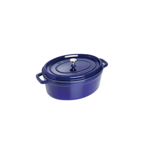 magasin STAUB Cocotte Fonte Ovale 33 Cm Bleu Intense Majolique 6,7 L 1