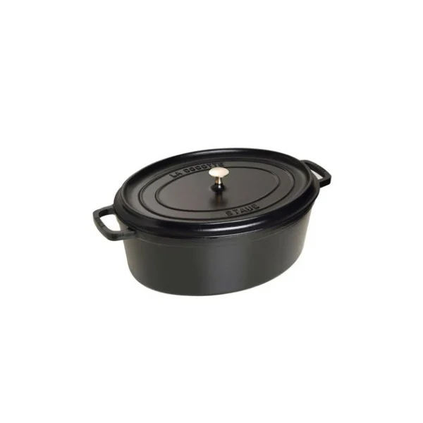 Top ventes STAUB Cocotte Fonte Ovale 41 Cm Noir Mat 12 L 1