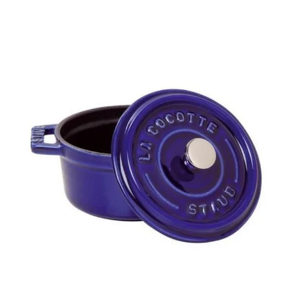 magasin STAUB Cocotte Fonte Ronde 24 Cm Bleu Intense Majolique 3,8 L 3