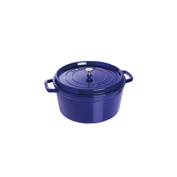 magasin STAUB Cocotte Fonte Ronde 24 Cm Bleu Intense Majolique 3,8 L 1
