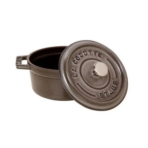 outlet soldes STAUB Cocotte Fonte Ronde 24 Cm Gris Graphite 3,8 L 3