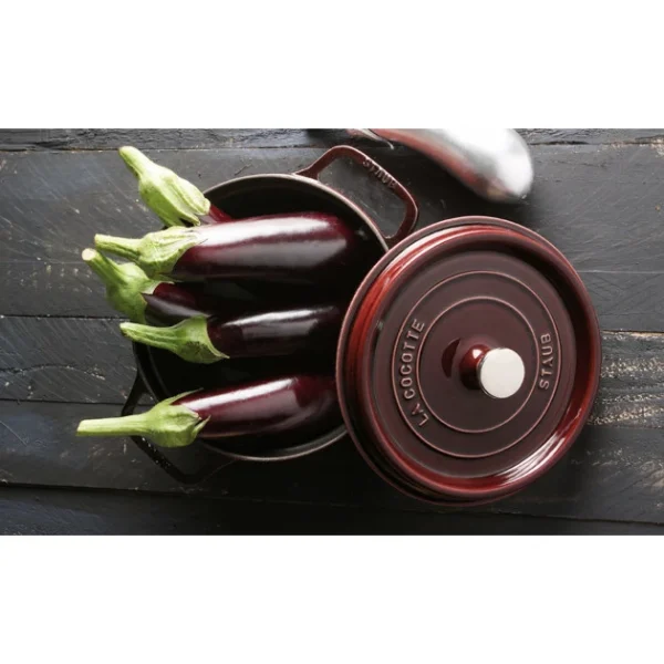 REMISE allant STAUB Cocotte Fonte Ronde 26 Cm Grenadine Majolique 5,2 L 3