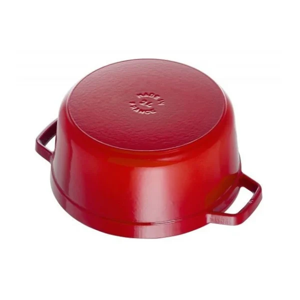 STAUB Cocotte Fonte Ronde 26 Cm Rouge Cerise 5,2 L Dernières Nouveautés 4