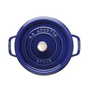 STAUB Cocotte Fonte Ronde 28 Cm Bleu Intense Majolique 6,7 L grande marque pas cher 6